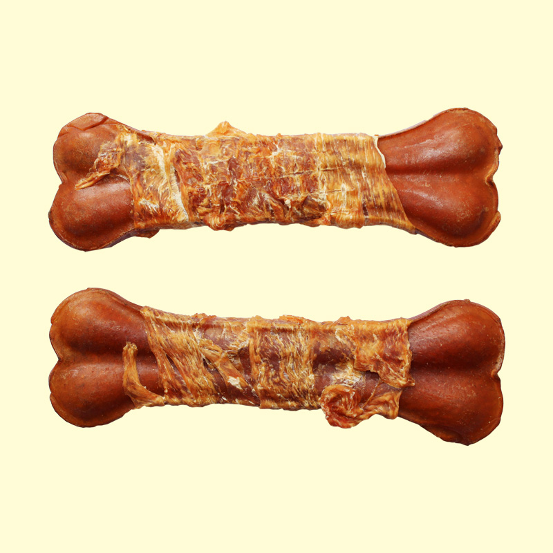 烟熏猪肉皮卷缠鸡肉